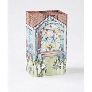 Медведь Lina TeddyTales, в костюме "Красная шапочка", XS, белый, брелок, 15 см